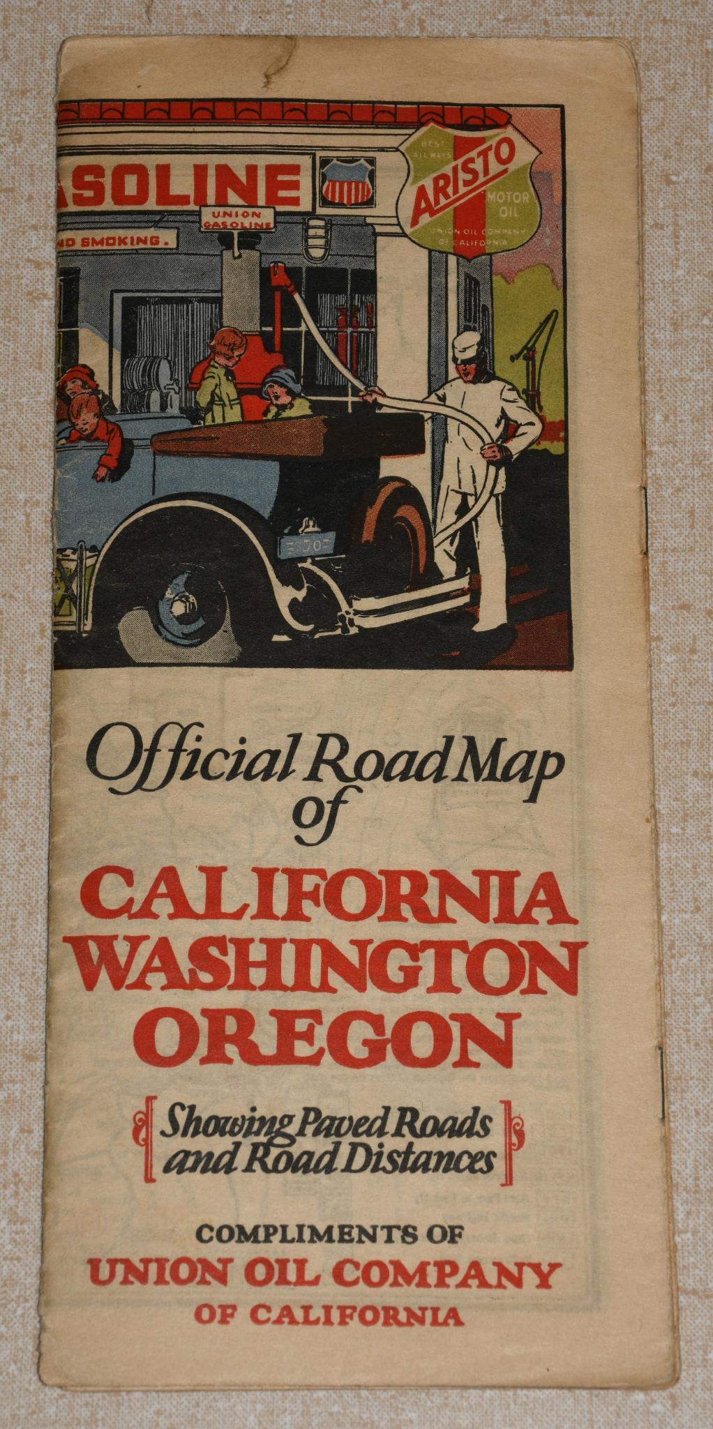 1926 Union Oil Company Road Map California, Washington, Oregon (1 of 6)