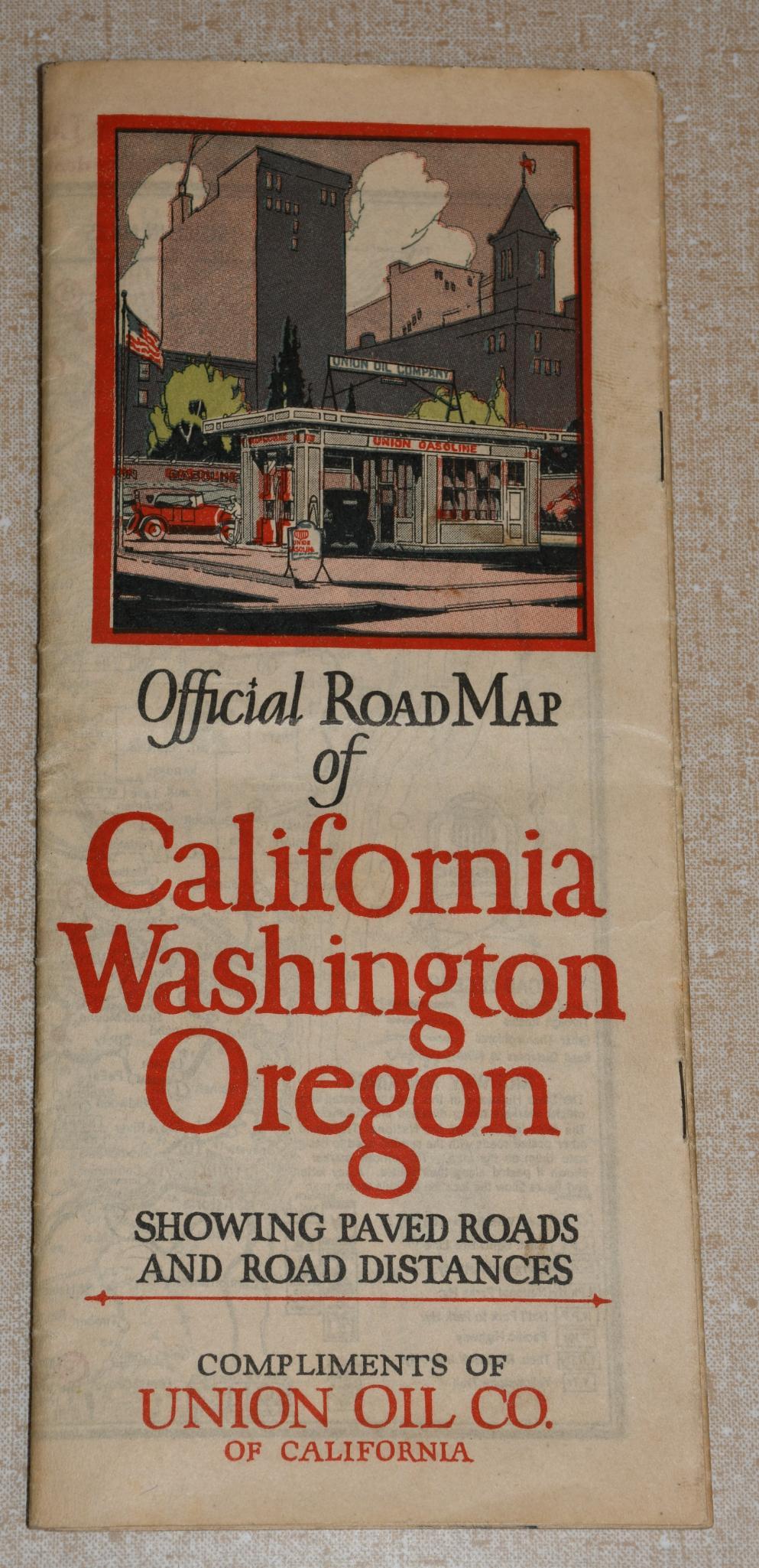 1925 Union Oil Company Road Map of California, Washington, Oregon (1 of 7)