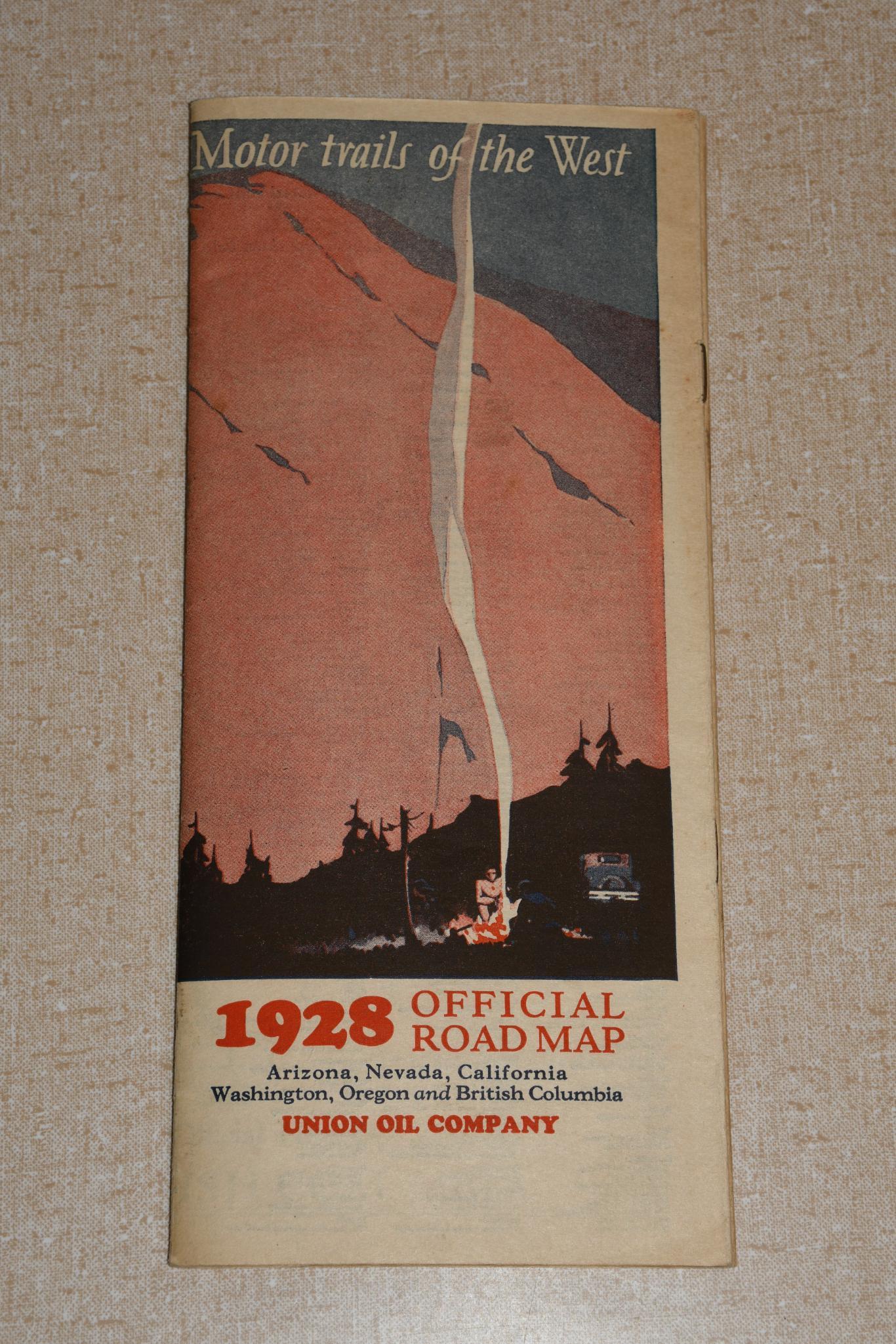 1928 Union Oil Company Road Map of West Coast States (1 of 4)
