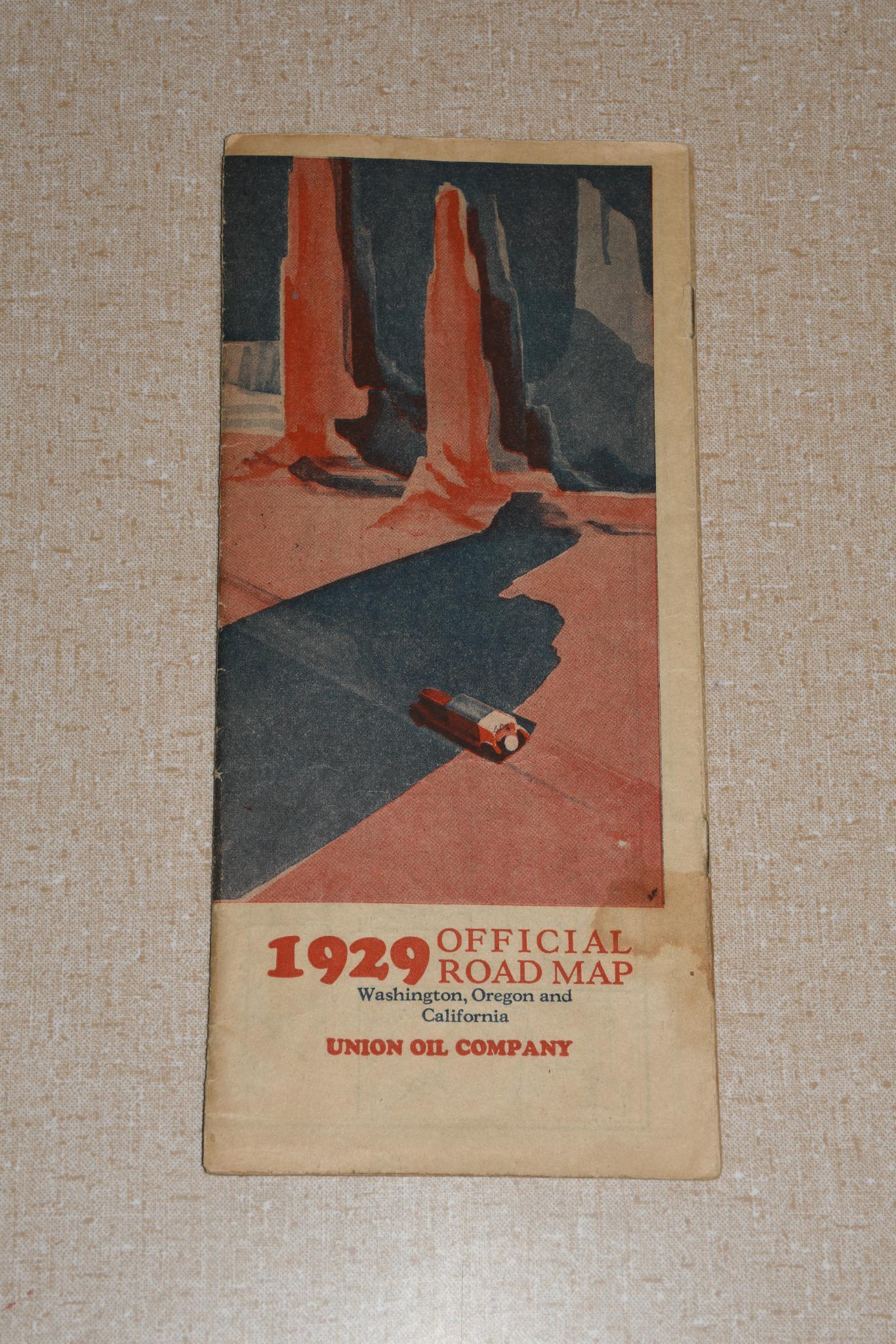 1929 Union Oil Company Road Map of Washington, Oregon, California (1 of 3)