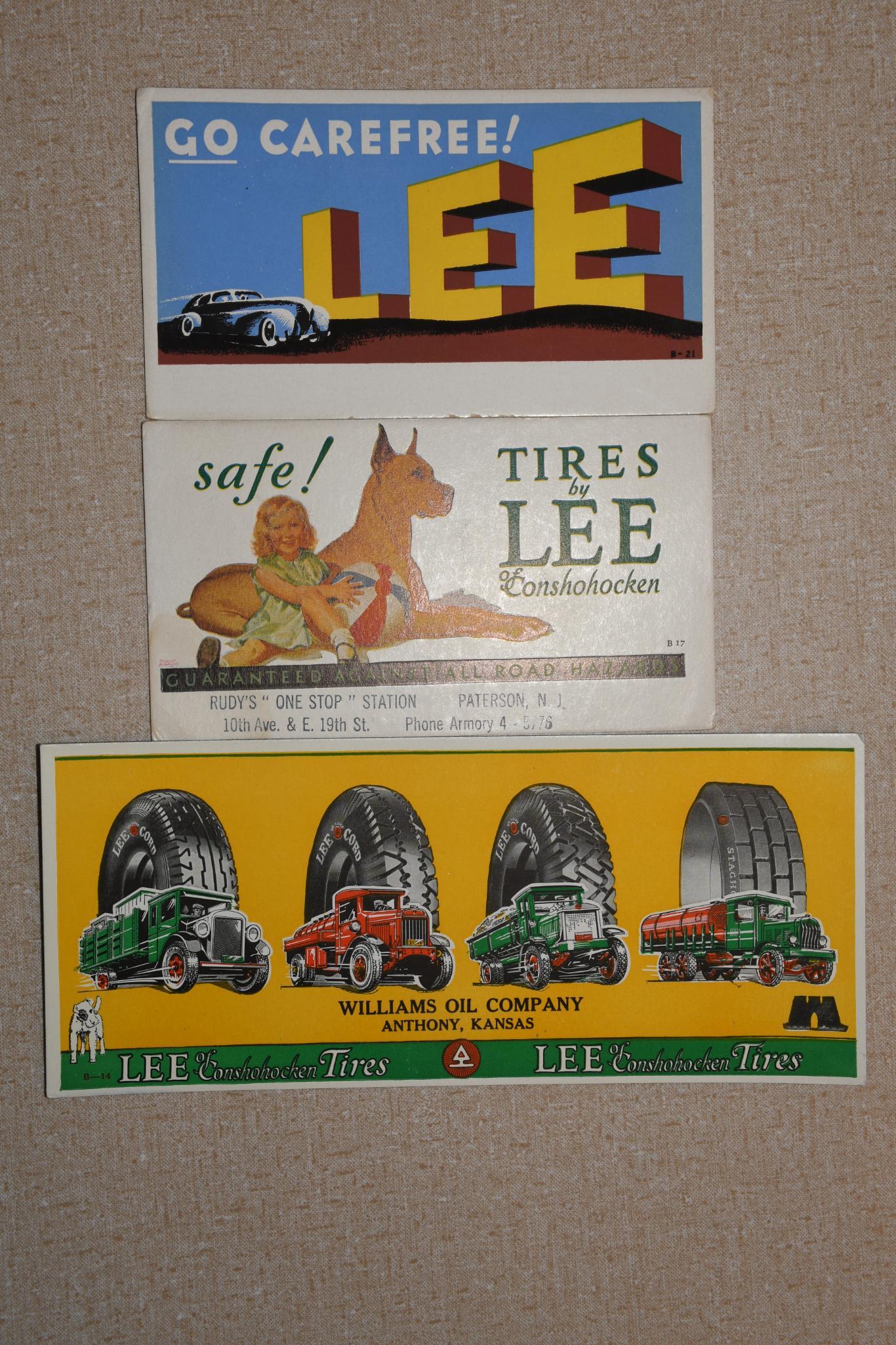Lot of 3- Lee Tires Ink Blotters (1 of 5)