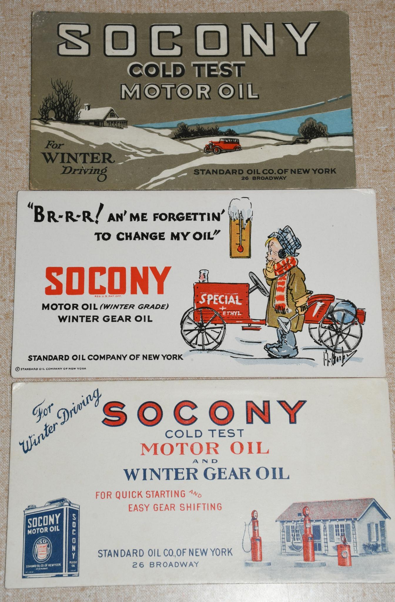 3-Socony Motor Oil Ink Blotters (1 of 6)