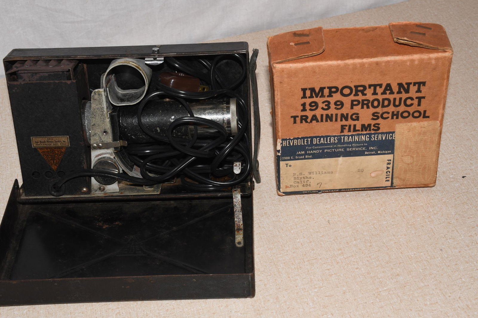 1939 Chevrolet Training School Films & Projector: 1939 Chevrolet Training School Films & Projector