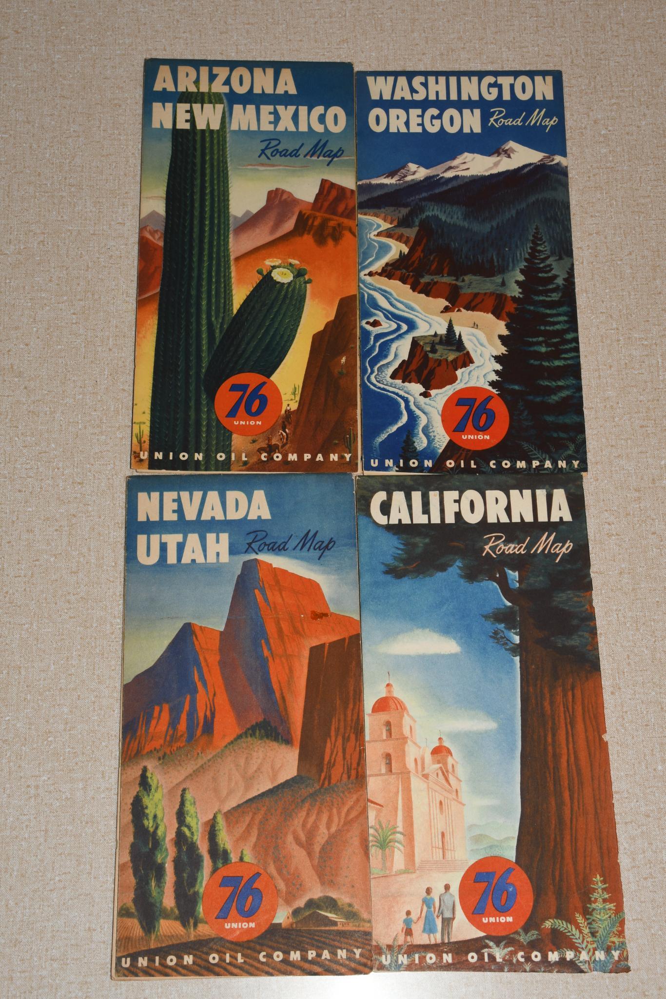 4-Different Union Oil Company Road Maps (1 of 6)