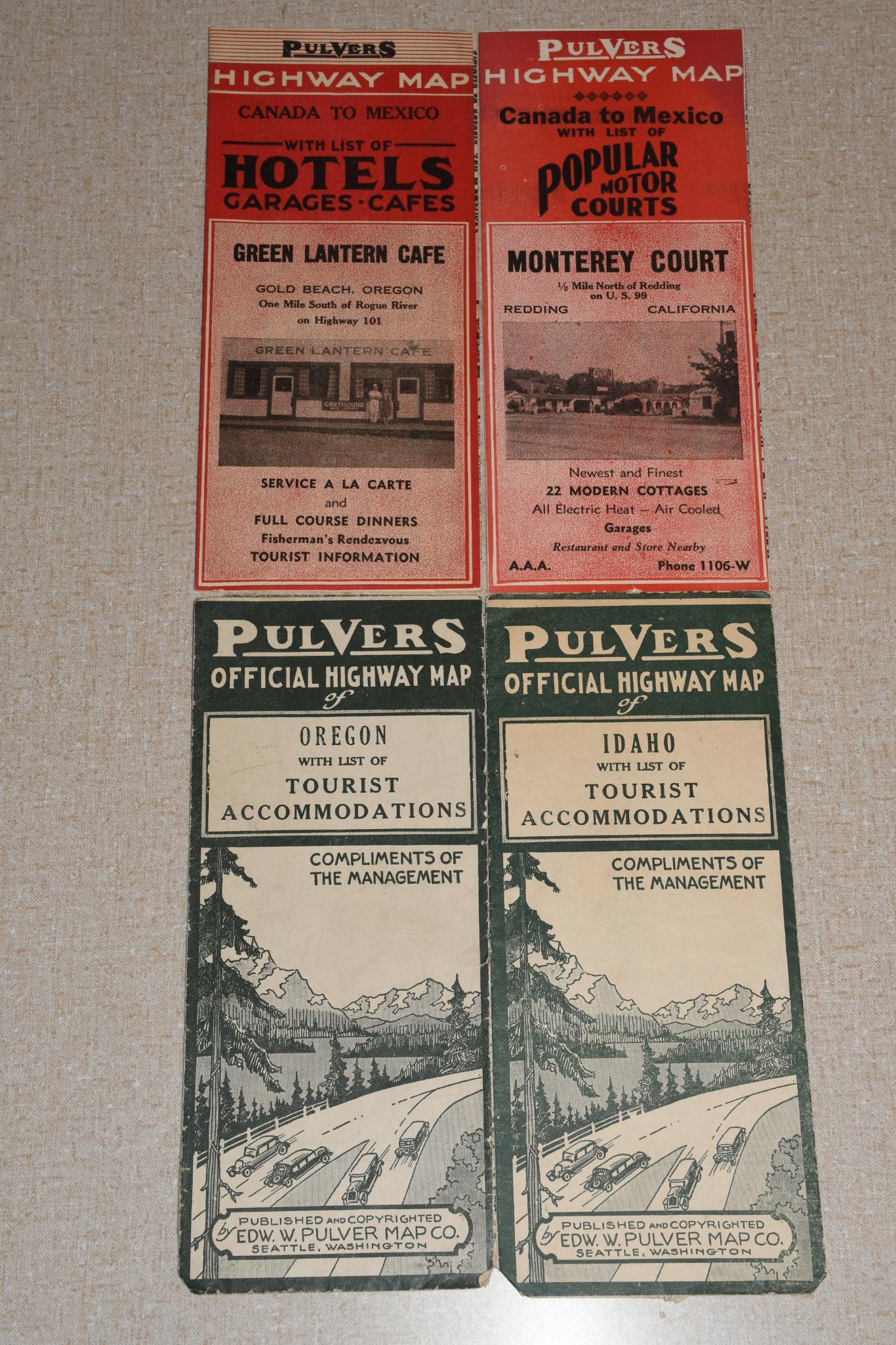 4-Pulvers Road Maps Oregon, Idaho, 2-Canada to Mexico (1 of 4)