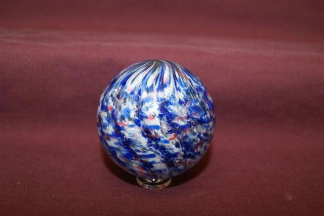 12 - 2 5/16 LOBED Blue Onionskin marble: 12 - 2 5/16 LOBED Blue Onionskin marble