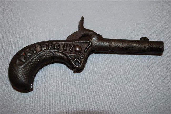 Army No. 55 Cap Gun by Stevens? Patent dated 1878,: Army No. 55 Cap Gun by Stevens? Patent dated 1878, cast iron, 4.5 inches long,