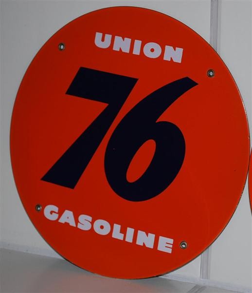 Union 76 Gasoline PPP sign, 11.5 inch,: Union 76 Gasoline PPP sign, 11.5 inch,