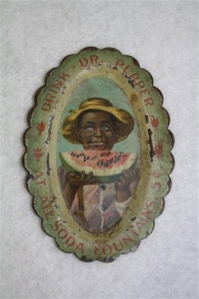 DR. PEPPER BLACK AMERICANA TIN TRAY 3x2 inches,: DR. PEPPER BLACK AMERICANA TIN TRAY 3x2 inches,