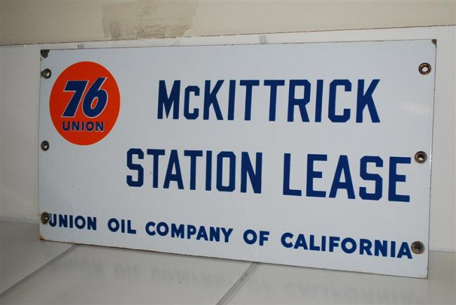 Union 76 McKittrick Station Lease SSP sign, 12x24 : Union 76 McKittrick Station Lease SSP sign, 12x24 inches,