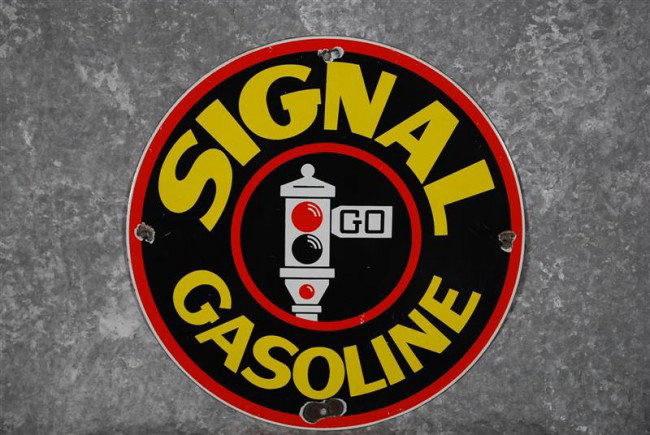 Signal Gasoline (red spotlight) PPP sign, 12 inches