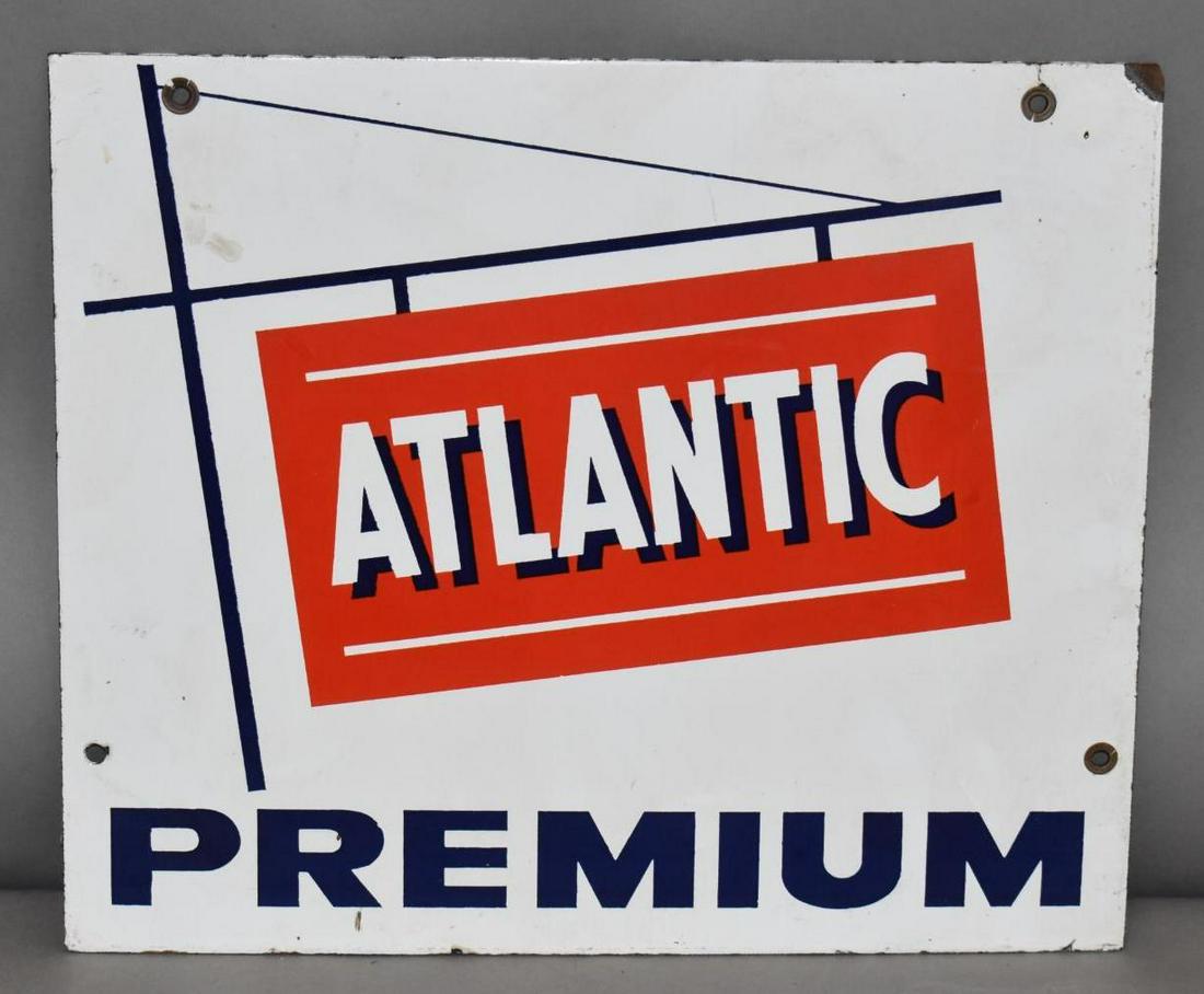 Atlantic Premium Porcelain Pump Sign (TAC) (1 of 2)
