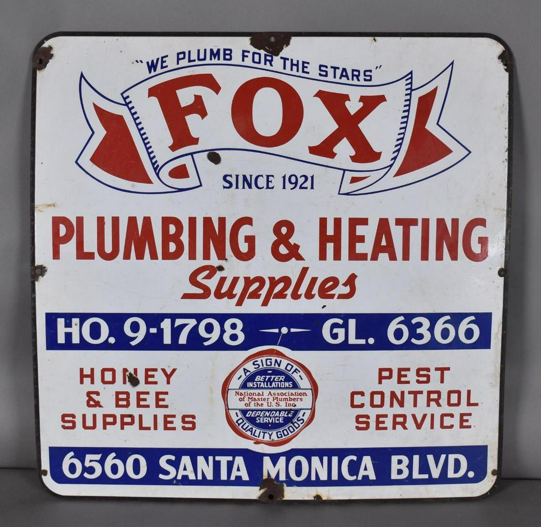 Fox Plumbing & Heating Supplies-Honey & Bee Supplies Porcelain Sign (TAC) (1 of 2)