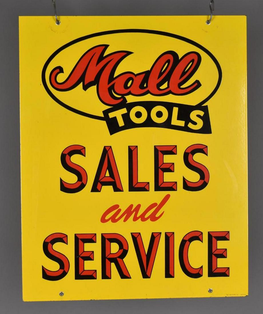Mall Tools Sales and Service Porcelain Sign (TAC): rated 9.25, 30"x24", SSP sign has excellent color and gloss, marked The Williams Co. Chicago. TAC #039418