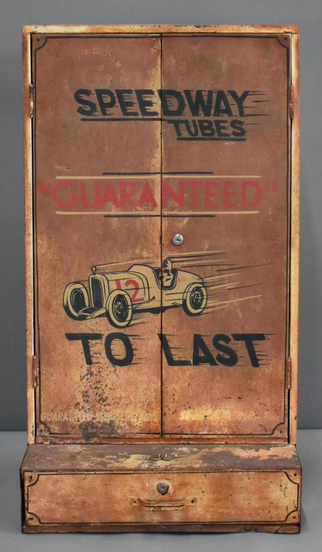 Speedway Tubes Guaranteed To Last w/Indy Car Logo Metal Display Cabinet (1 of 6)