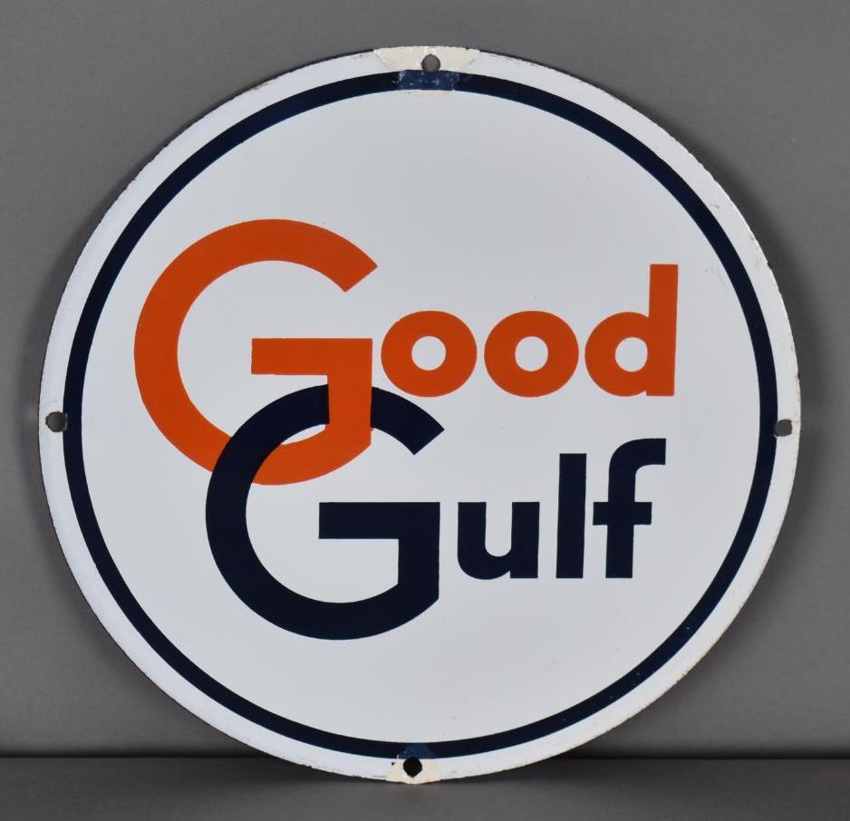 Good Gulf Porcelain Pump Sign (TAC) (1 of 2)
