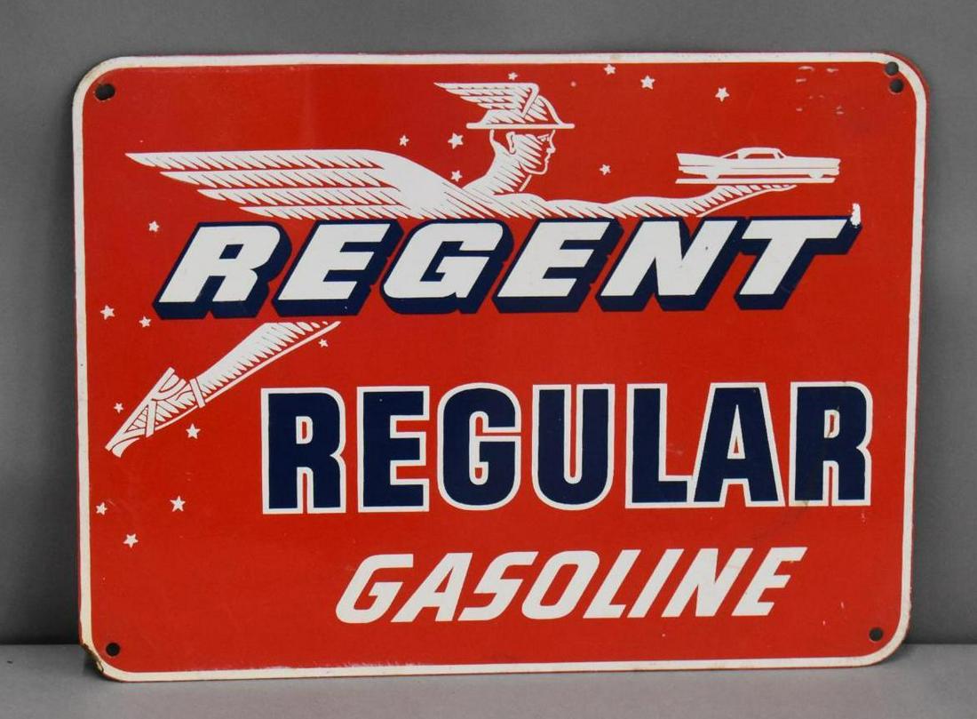 Regent Regular Gasoline w/Logo Metal Pump Sign (TAC) (1 of 3)