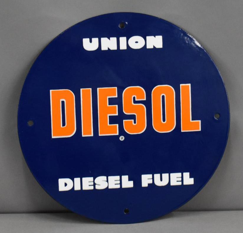 Union Diesol Diesel Fuel Porcelain Pump Sign (TAC) (1 of 2)