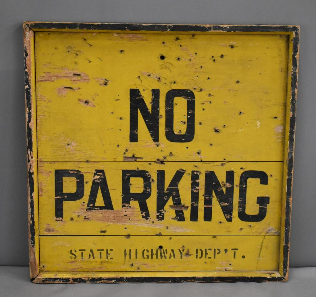 No Parking State Highway Dep't Wood Sign (1 of 3)