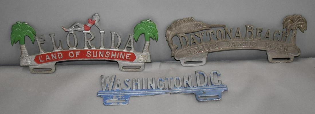 3-Diecast Aluminum License Plate Attachments (1 of 3)