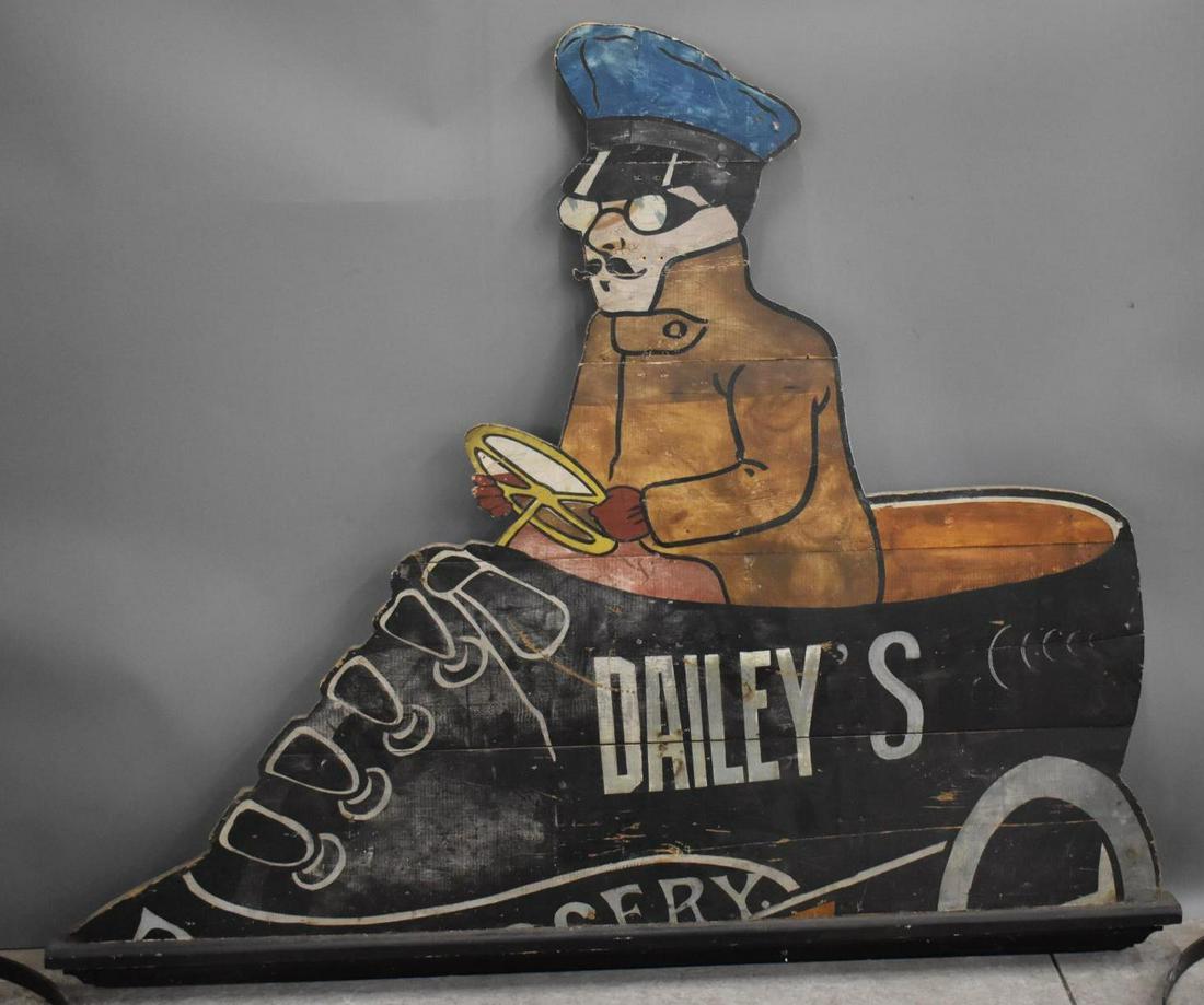 Dailey's Man Driving A Shoe Wood Sign (1 of 6)