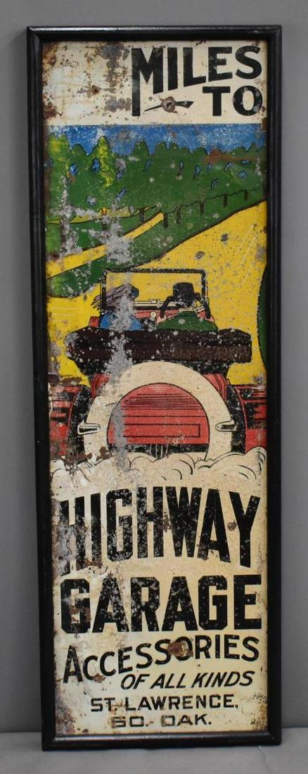 Miles to Highway Garage St. Lawrence So. Dak. Metal Sign (1 of 5)