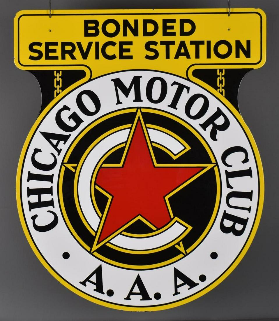 Chicago Motor Club A.A.A. Bonded Service Station Porcelain (TAC) (1 of 4)