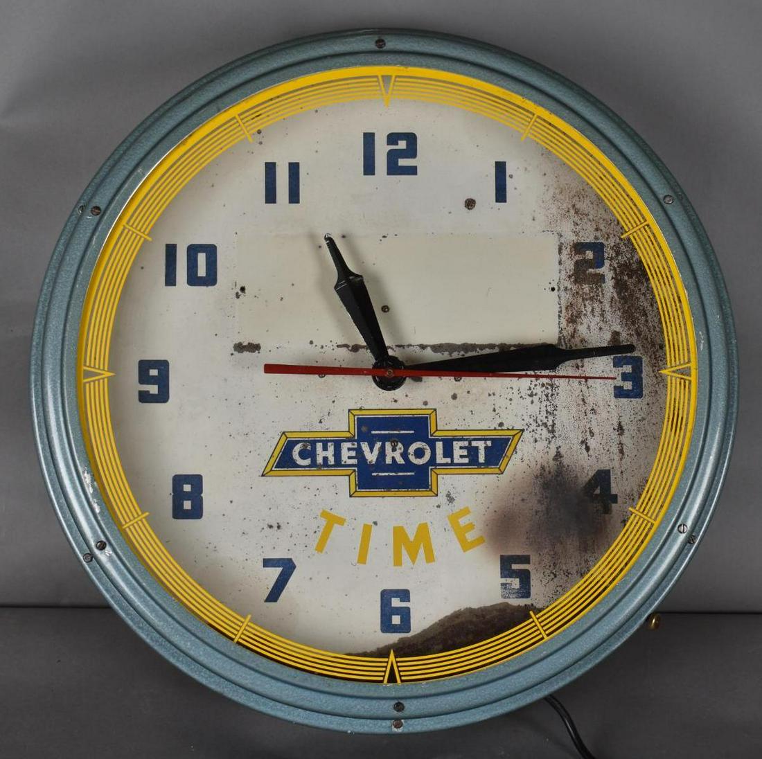 Chevrolet Time Neon Clock (1 of 3)