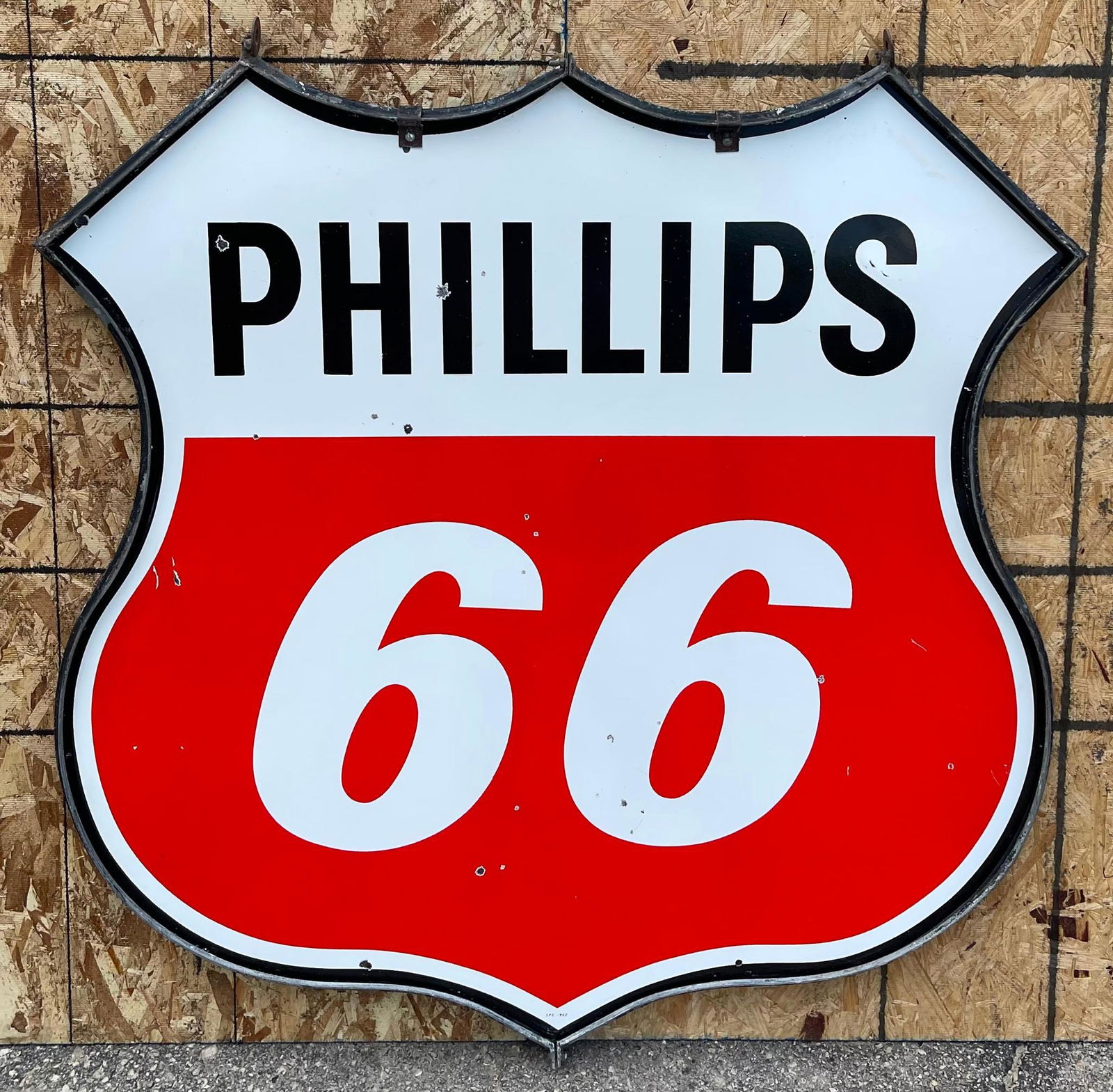 Phillips 66 (red & white) Porcelain Sign (TAC) (48") (1 of 5)