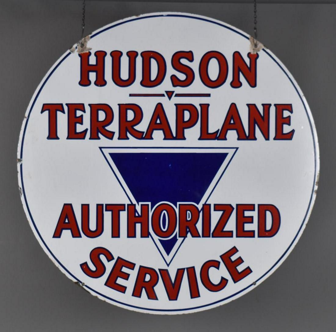 Hudson Terraplane Authorized Service Porcelain Sign (TAC) (1 of 6)