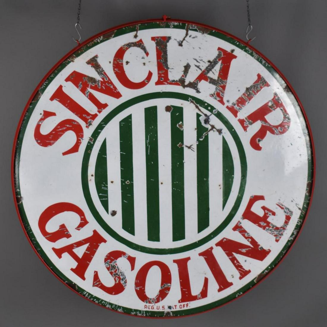 Sinclair Gasoline w/Striped Logo Porcelain Sign (TAC) (1 of 4)