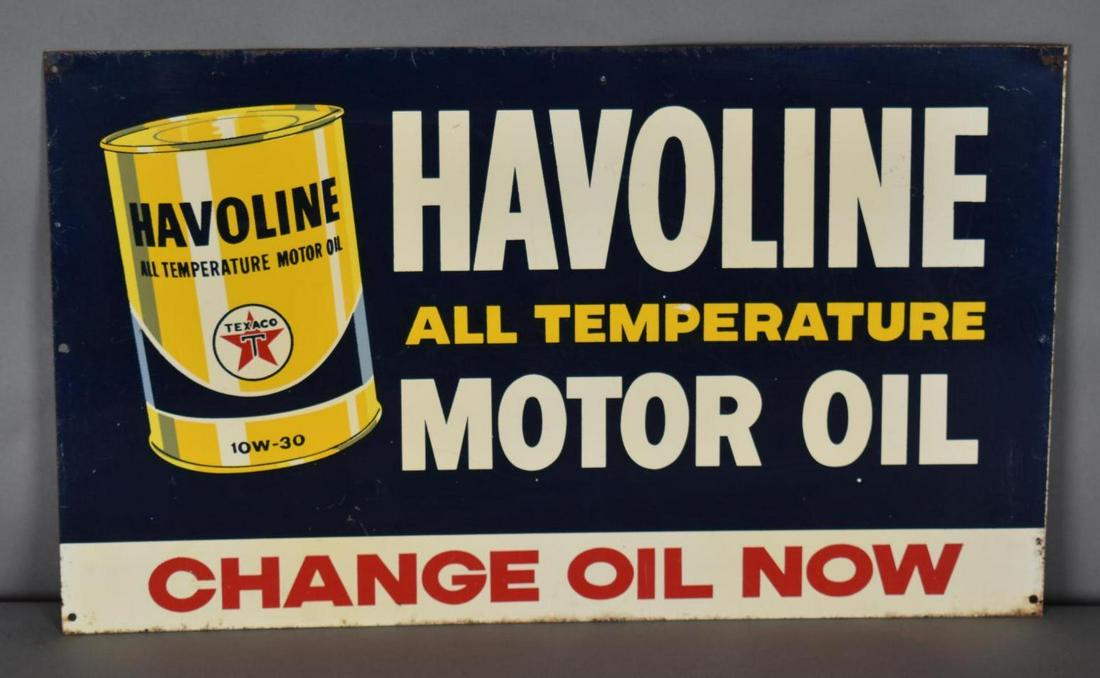 Texaco Havoline All Temperature Motor Oil Metal Sign (TAC) (1 of 2)
