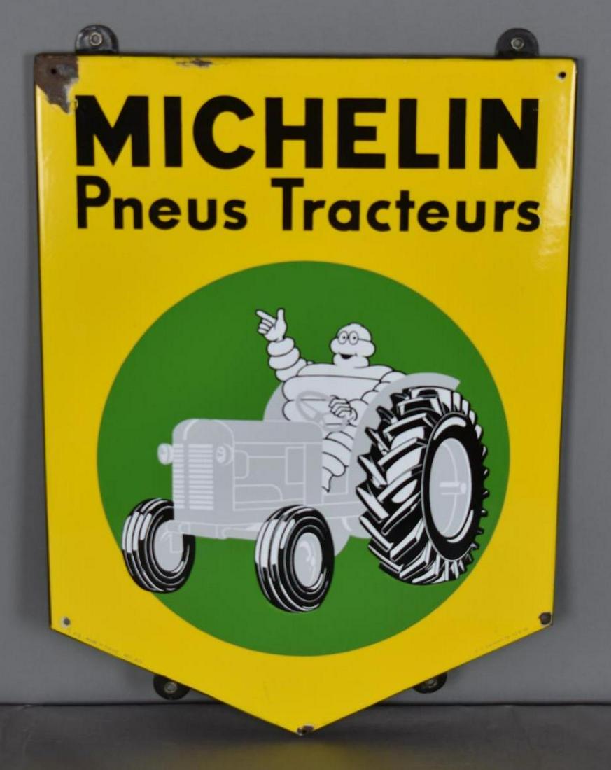 Michelin Pneus Tracteurs w/Bibendum Porcelain Sign (TAC) (1 of 3)
