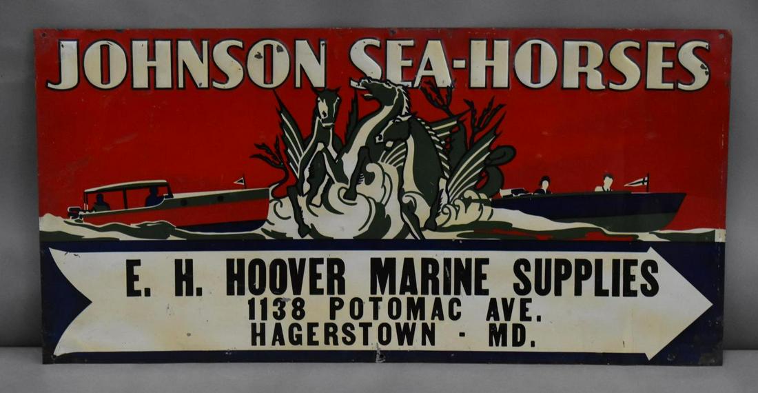 Johnson Sea-Horses w/Early Logo Metal Sign (TAC) (1 of 3)