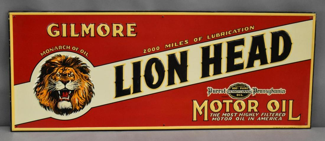 Gilmore Lion Head Motor w/Logo Metal Sign (TAC) (1 of 4)