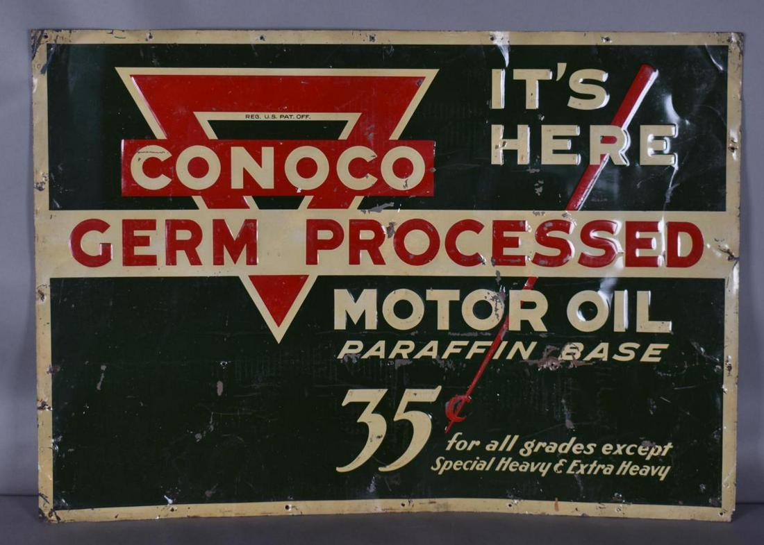 Conoco Germ Processed Motor Oil 35Ã‚Â¢ Metal Sign (TAC) (1 of 3)