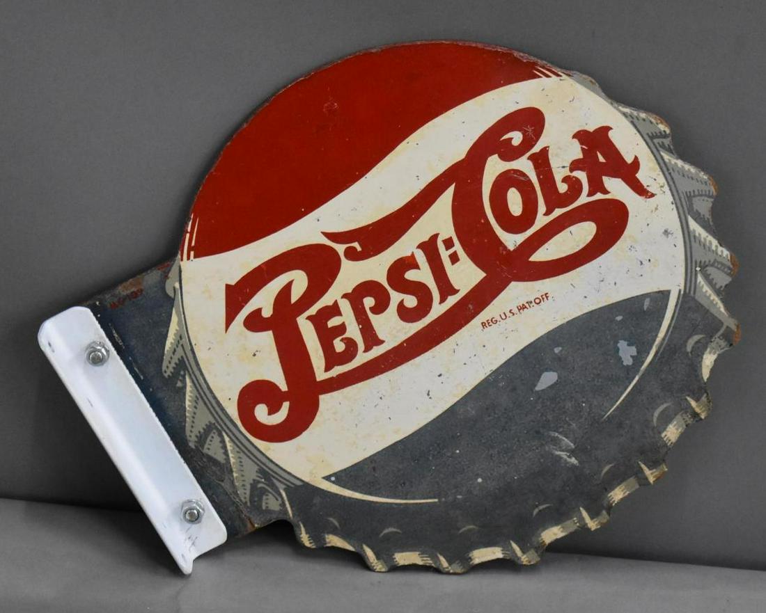 Pepsi:Cola Bottle Cap Masonite Flange Sign (TAC) (1 of 5)