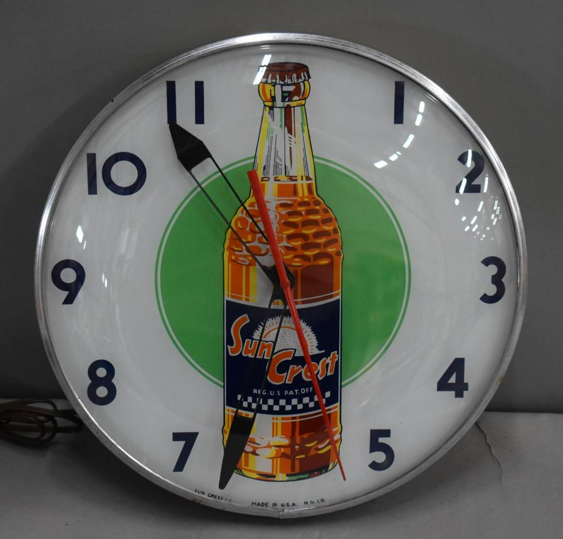 Sun Crest Soda w/Bottle Lighted Clock (1 of 3)