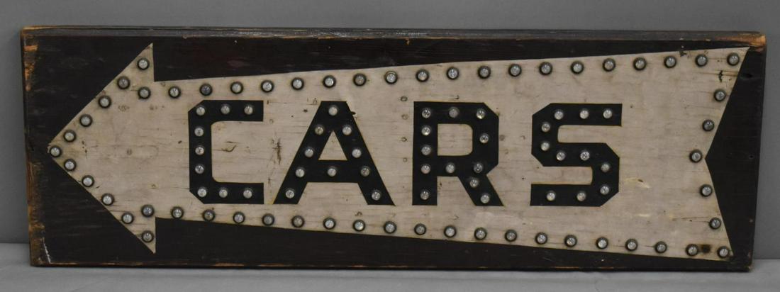 Cars Wood Sign with small Glass Jewel Reflectors (1 of 3)