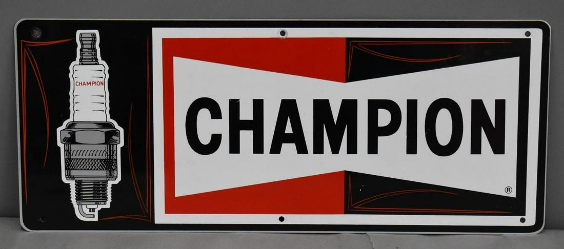 Champion w/Spark Plug Metal Sign (1 of 3)
