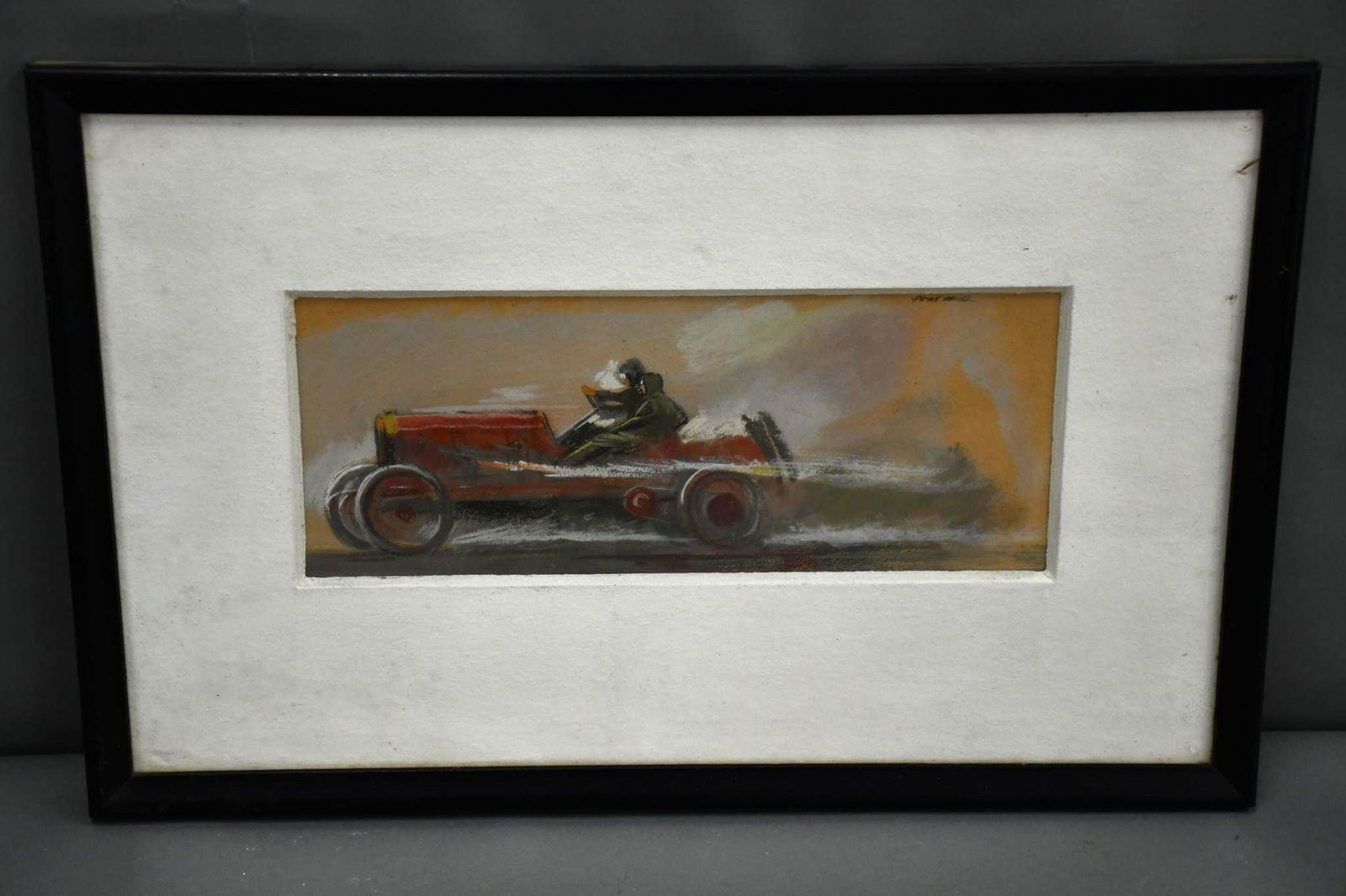 Early Two-Man Race Car in Action by Peter Helck (1 of 5)