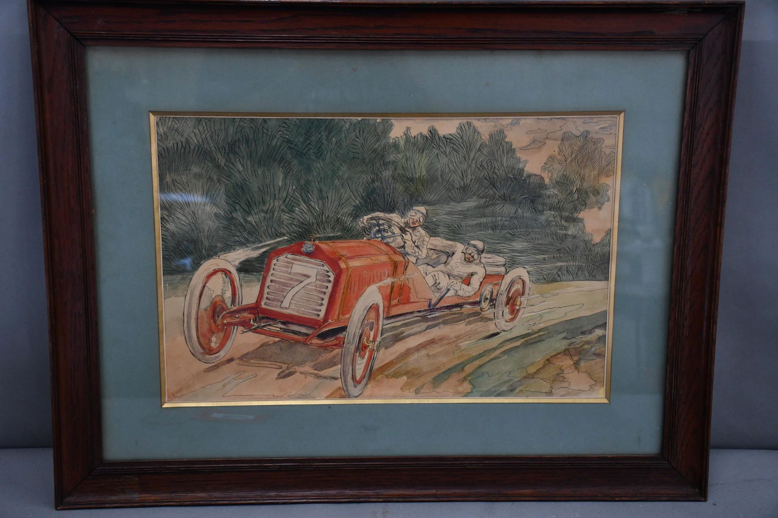 Race Car #7 Watercolor (1 of 5)