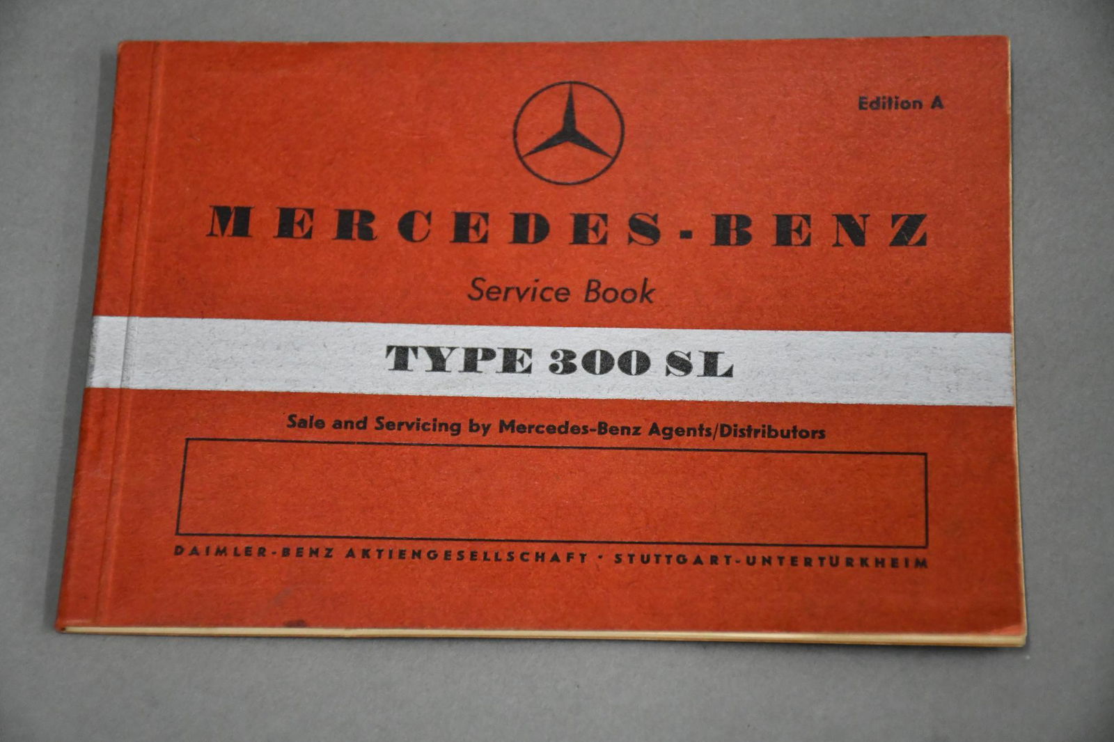 1954 Mercedes Benz 300 SL Service Book (1 of 3)