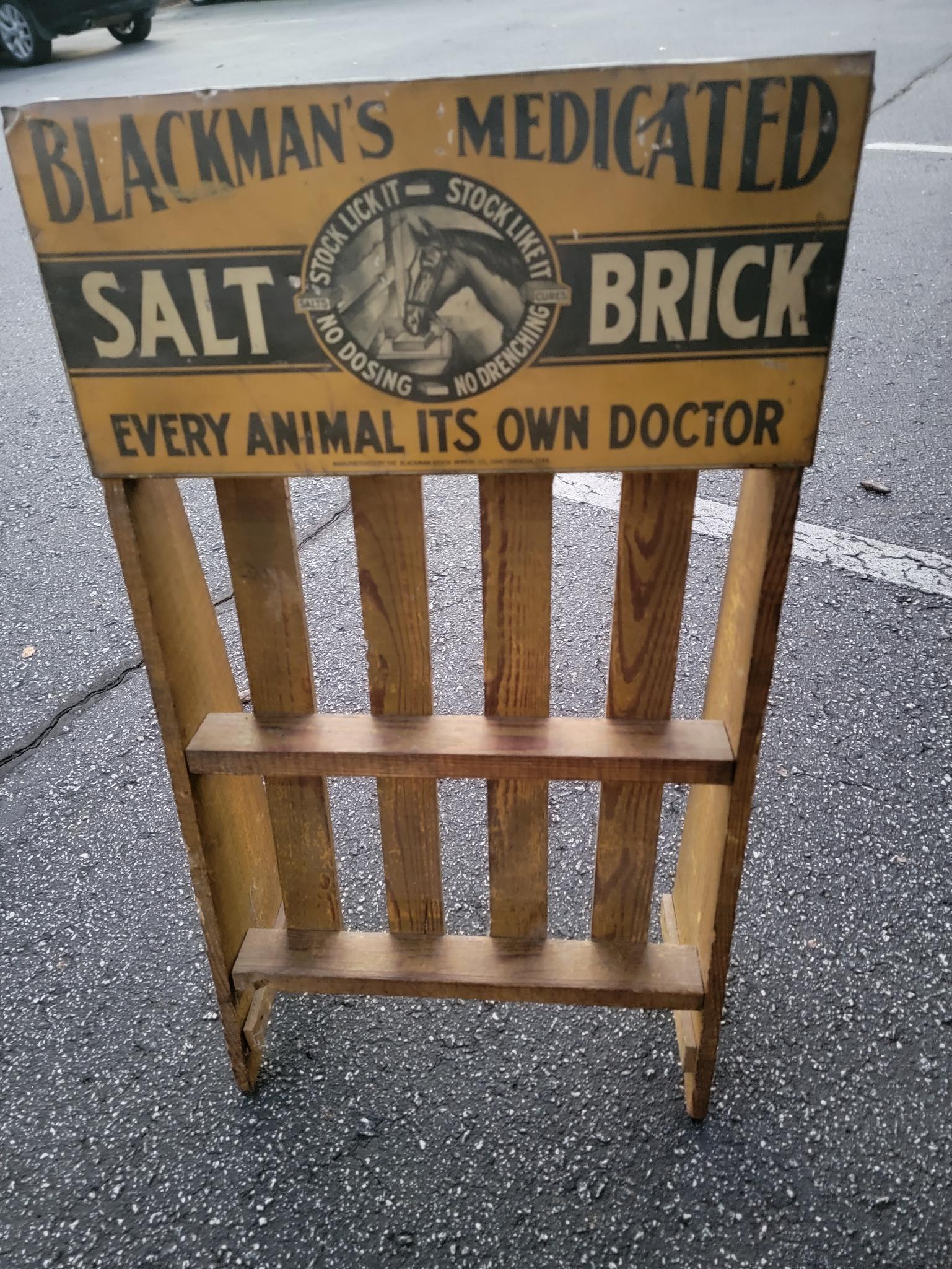 Blackman's Medicated Salt Brick Metal Sign & Point of Sale Display (1 of 4)