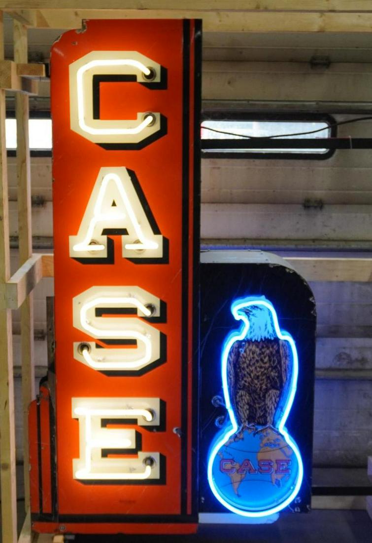 Case w/Old Abe Sitting on World Neon Porcelain Vertical Signs (TAC) (1 of 20)