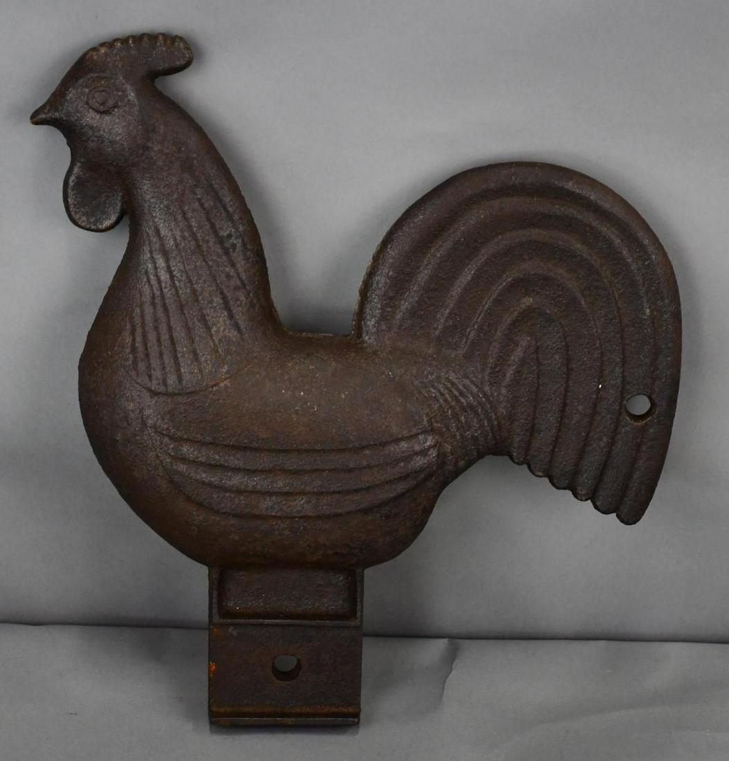 Rooster w/Rainbow Tail Cast Iron Windmill Weight (1 of 5)