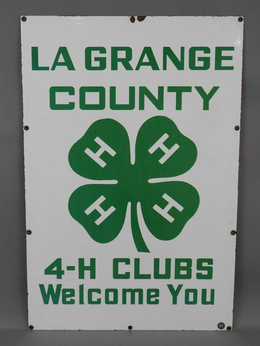 La Grange County 4-H Clubs Welcome You Porcelain Sign (TAC) (1 of 4)