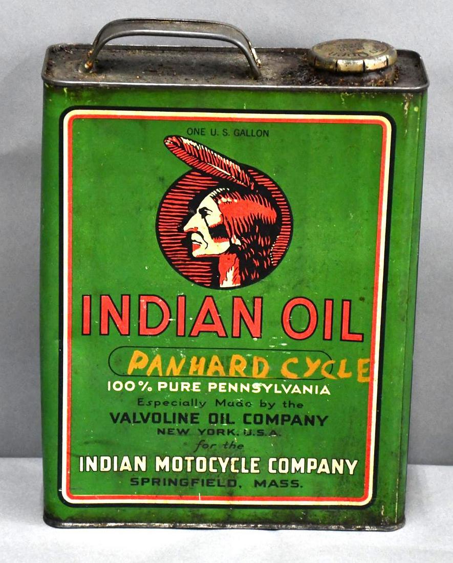 Indian Motorcycle Oil One Gallon Flat Metal Can w/Logo (TAC) (1 of 4)