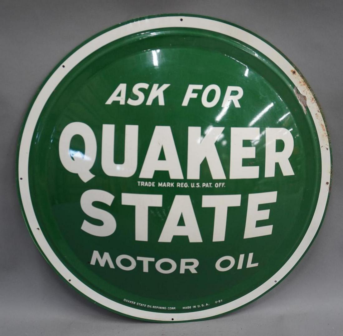 Quaker State Motor Oil Button Metal Sign (1 of 5)