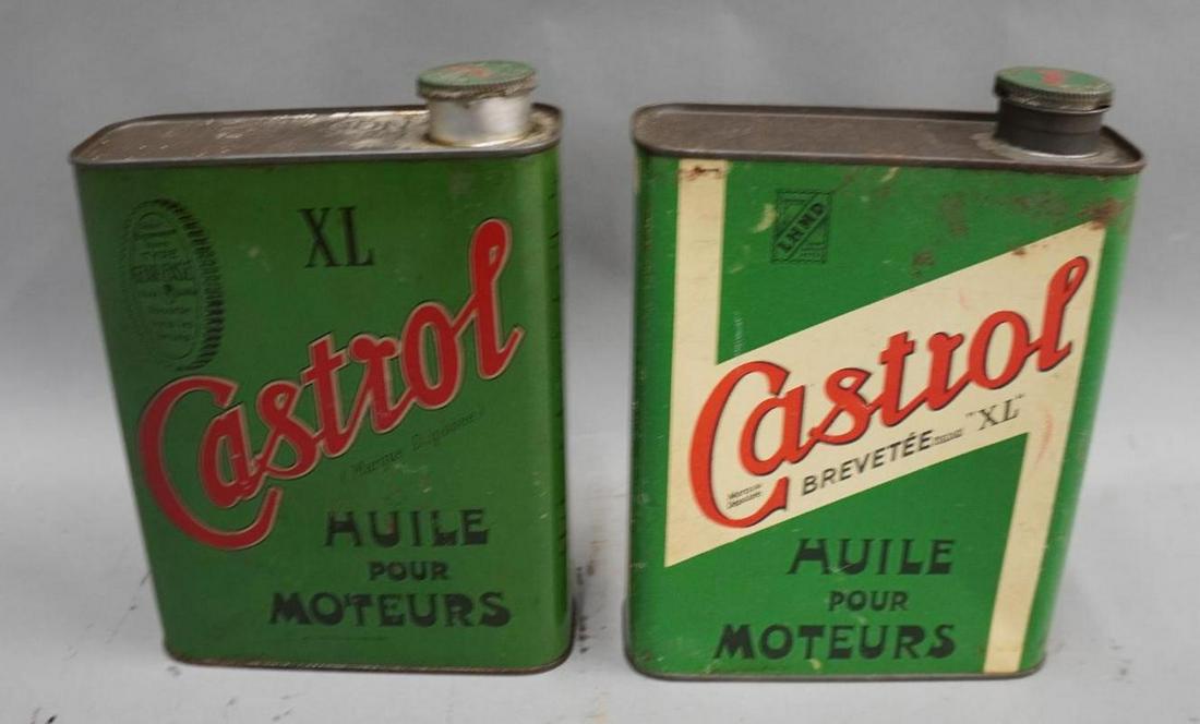 Lot of 2 Castrol 1 Gallon Metal Cans (1 of 5)